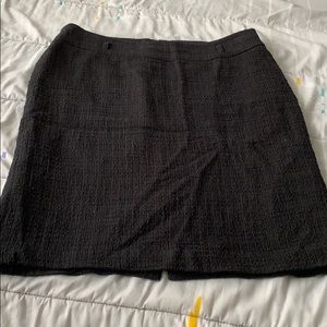 Dressy Black textured knee length skirt